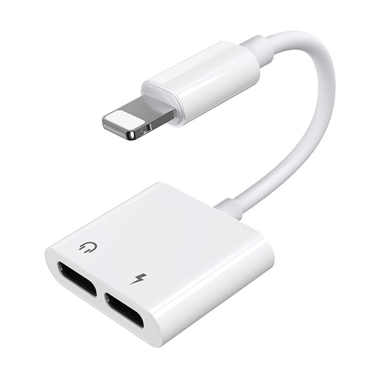 Lightning to Lightning Joyroom S-Y104 Ben Audio Adapter, with Lightning Charging Port, White