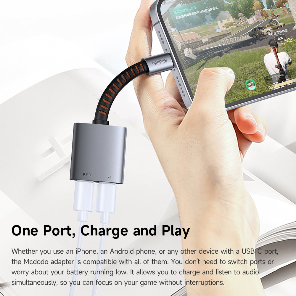 USB-C Audio Adapter - USB-C / USB-C McDodo CA-3370, Gray