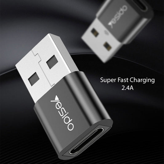 USB-C to USB-A Data and Charging Adapter Yesido GS09, Black