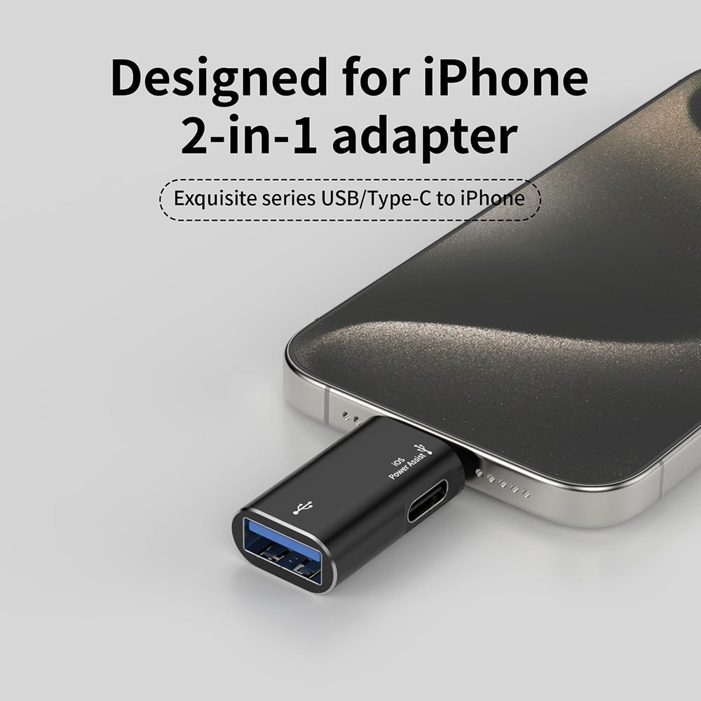 OTG Lightning - USB-A Techsuit A18 AluVoltX Adapter, Black