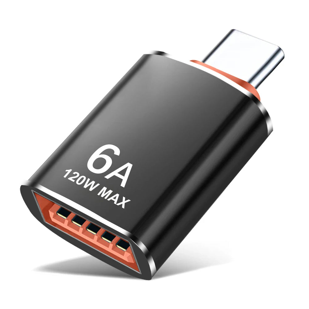 OTG USB-C to USB-A Techsuit A2 HyperPort Adapter, Black Orange