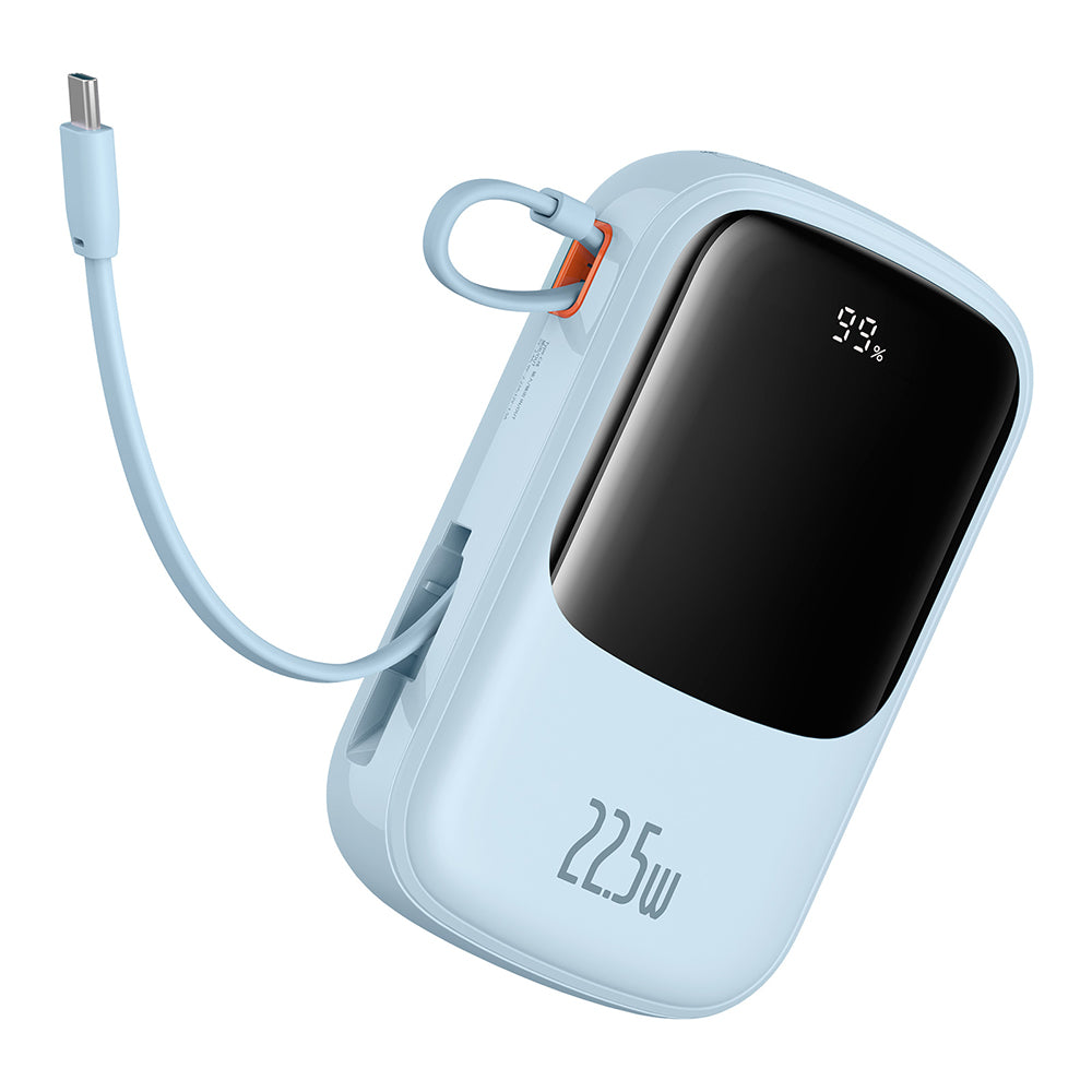 Baseus Qpow Pro+ External Battery, 20000mAh, 22.5W, QC + PD, 1 x USB-A - 2 x USB-C, Blue P10067103313-00