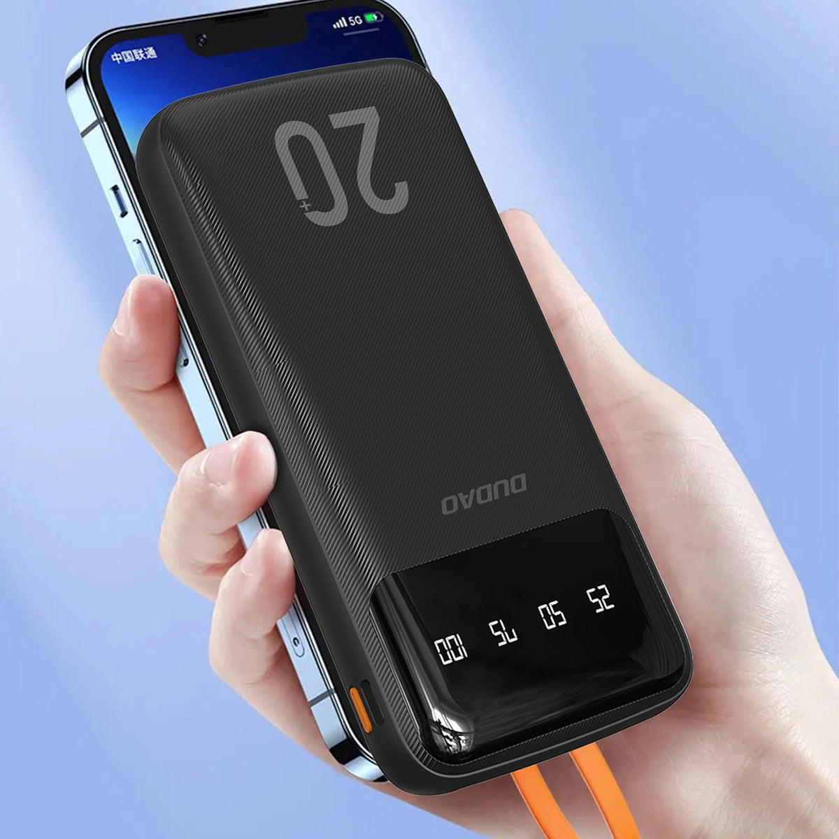 Dudao K6Pro+ External Battery, 20000mAh, 10W, 1 x Lightning - 1 x microUSB - 1 x USB-A - 1 x USB-C, Black