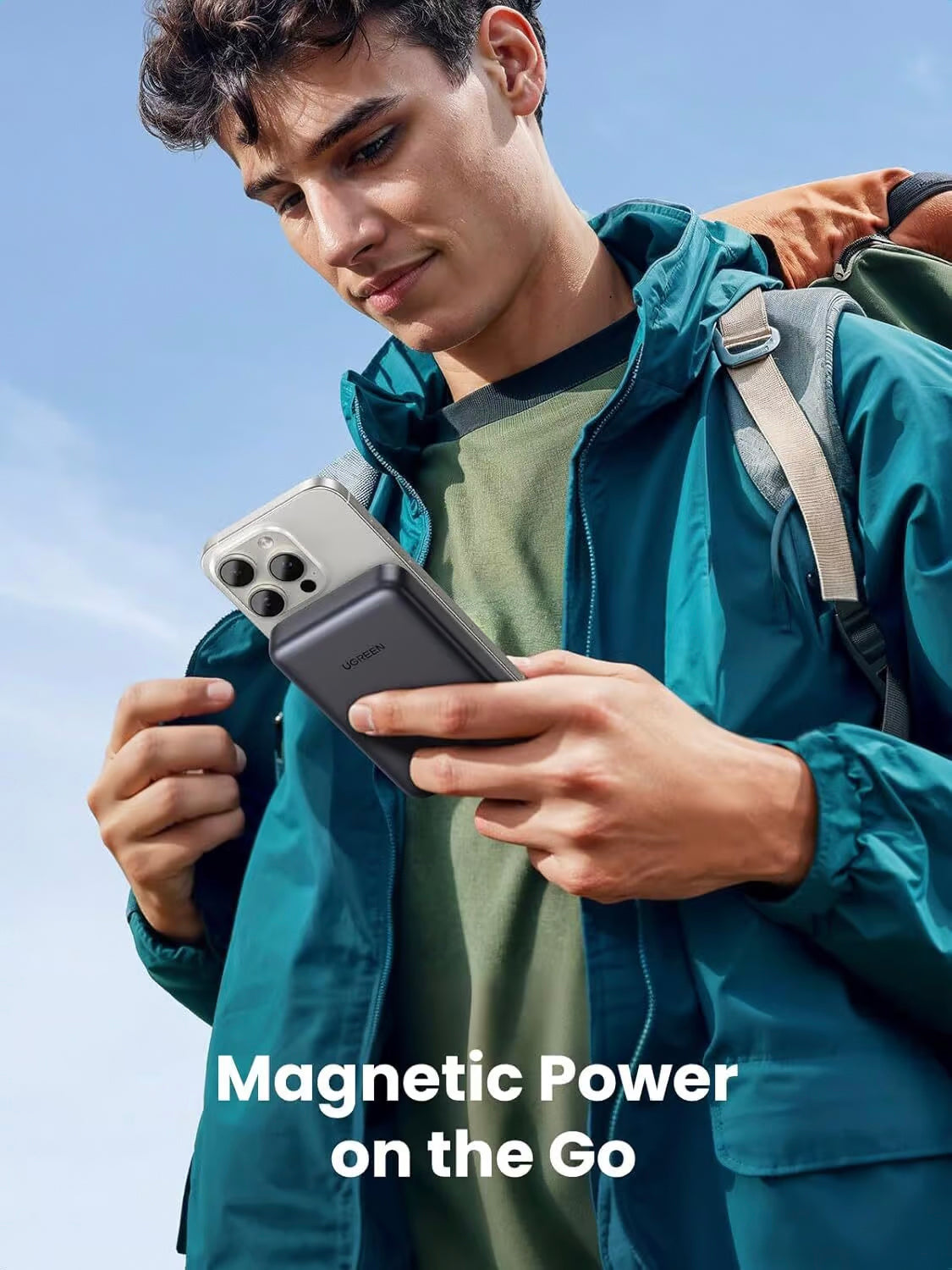 UGREEN PB761 External Battery, 10000mAh, 30W, PD + FQI, 1 x QI - 1 x USB-C, Grey