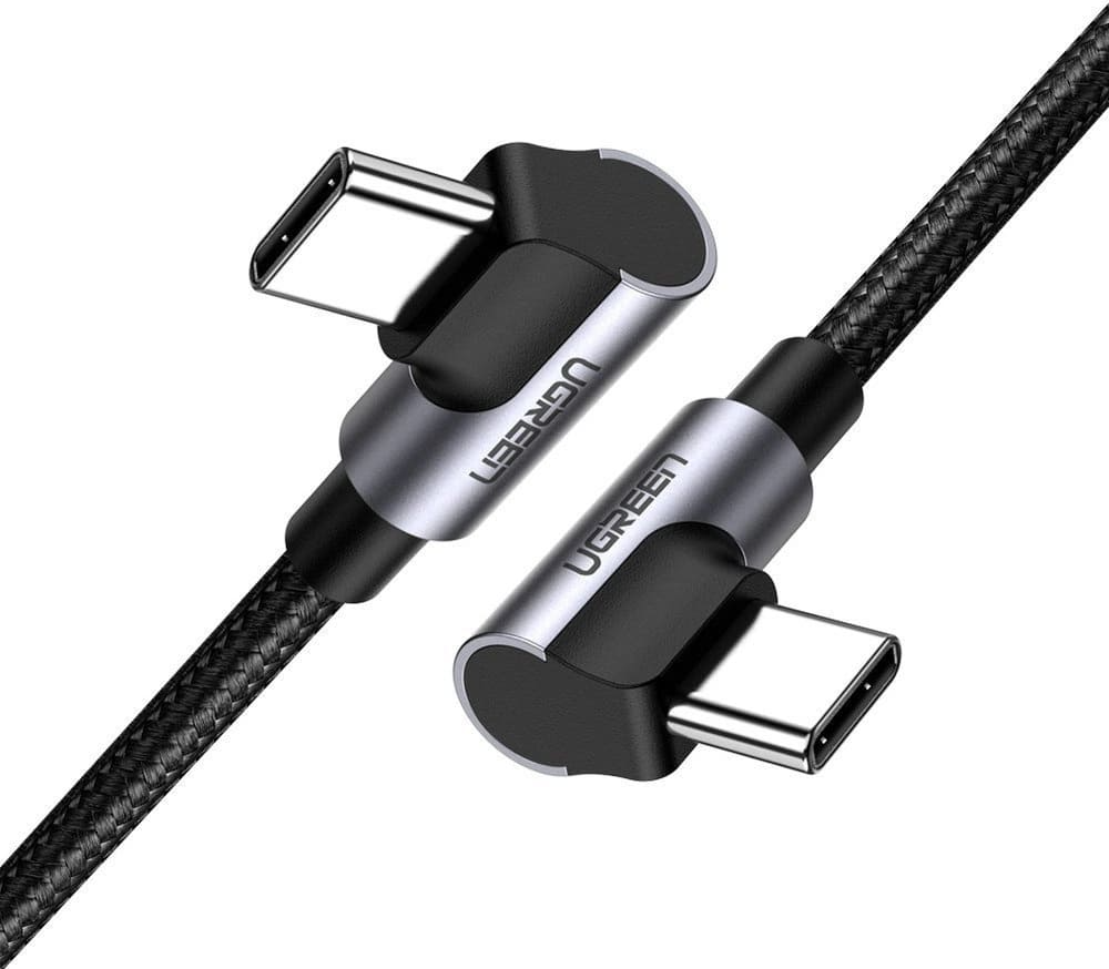 USB-C Data and Charging Cable - USB-C UGREEN US323 Angled, 60W, 2m, Black