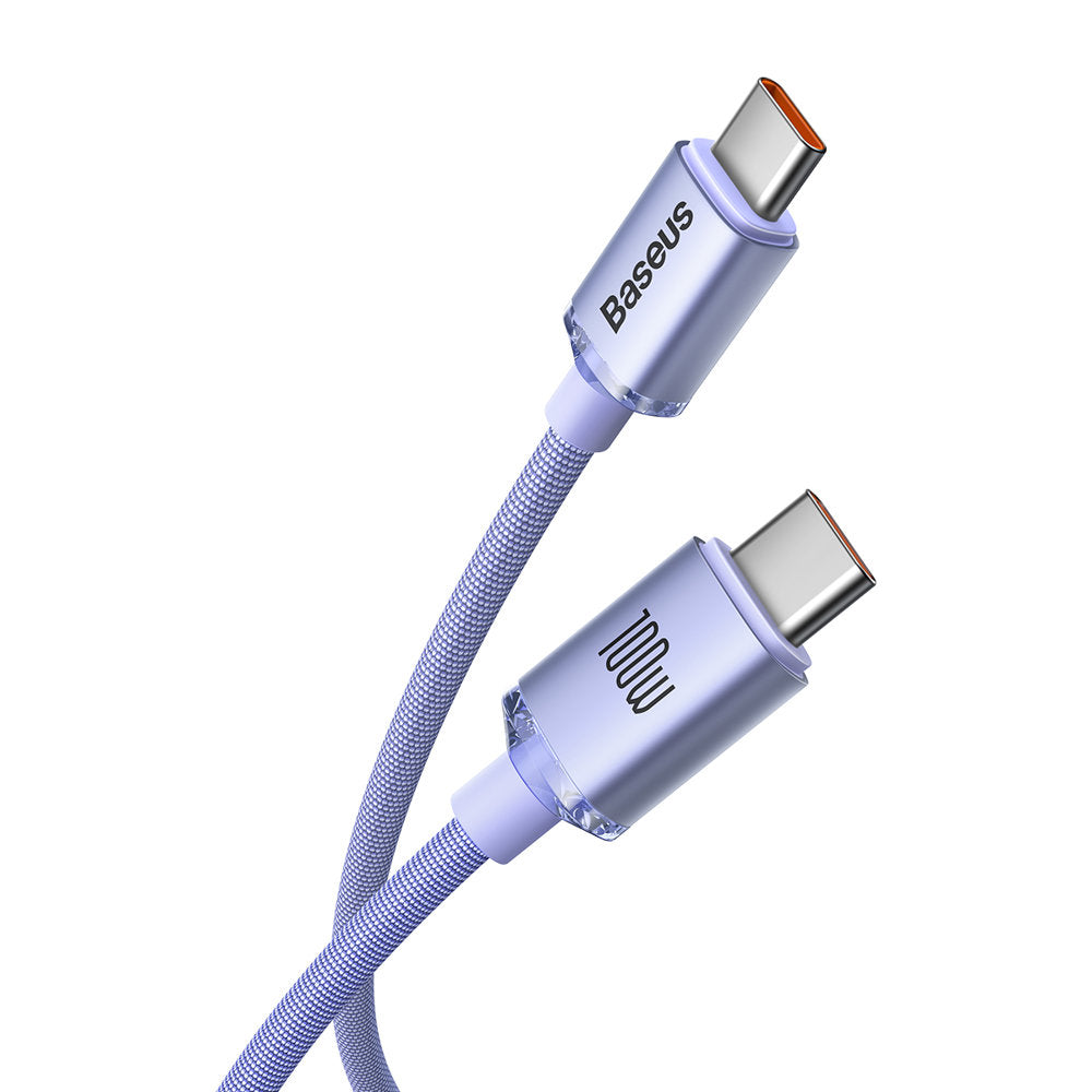 USB-C Data and Charging Cable - USB-C Baseus Crystal Shine Series, 100W, 2m, Purple CAJY000705