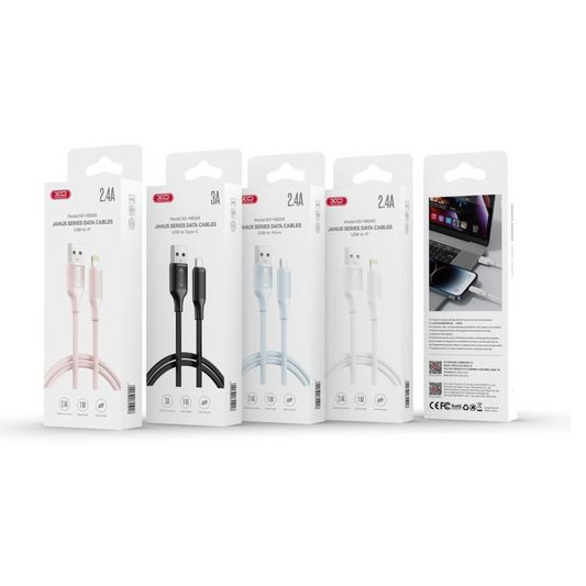 USB-A to USB-C Data and Charging Cable XO Design NB265, 18W, 1m, White