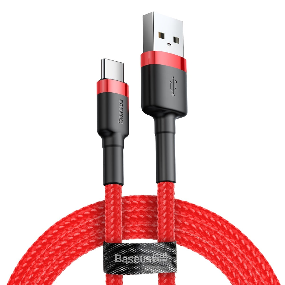 Baseus Cafule USB-A to USB-C Data and Charging Cable, 60W, 0.5m, Red CATKLF-A09