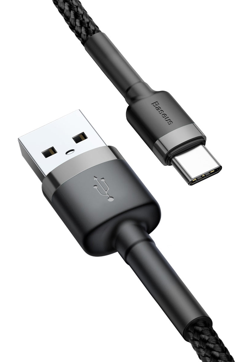 USB-A to USB-C Data and Charging Cable Baseus Cafule, 60W, 1m, Gray CATKLF-BG1
