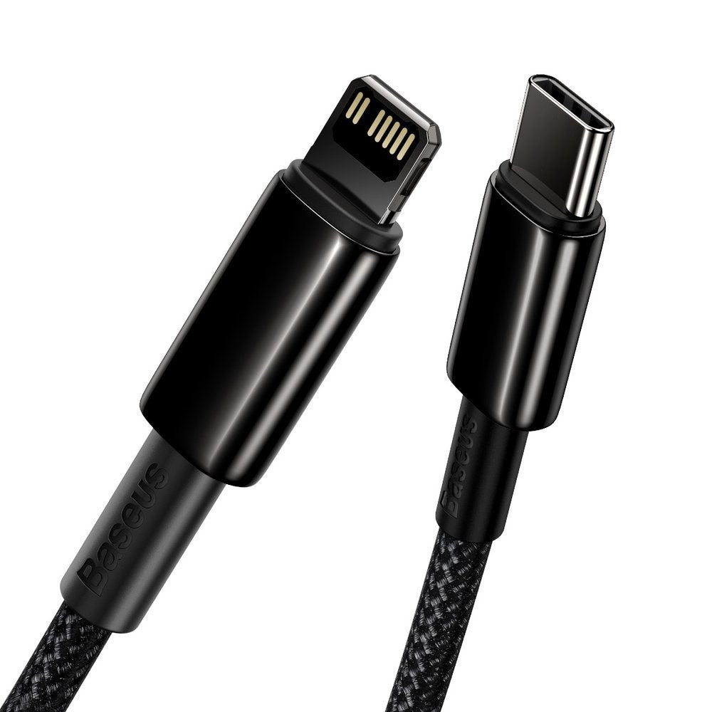Data and Charging Cable USB-C - Lightning Baseus Tungsten Tungsten Gold, 20W, 2m, Black CATLWWJ-A01