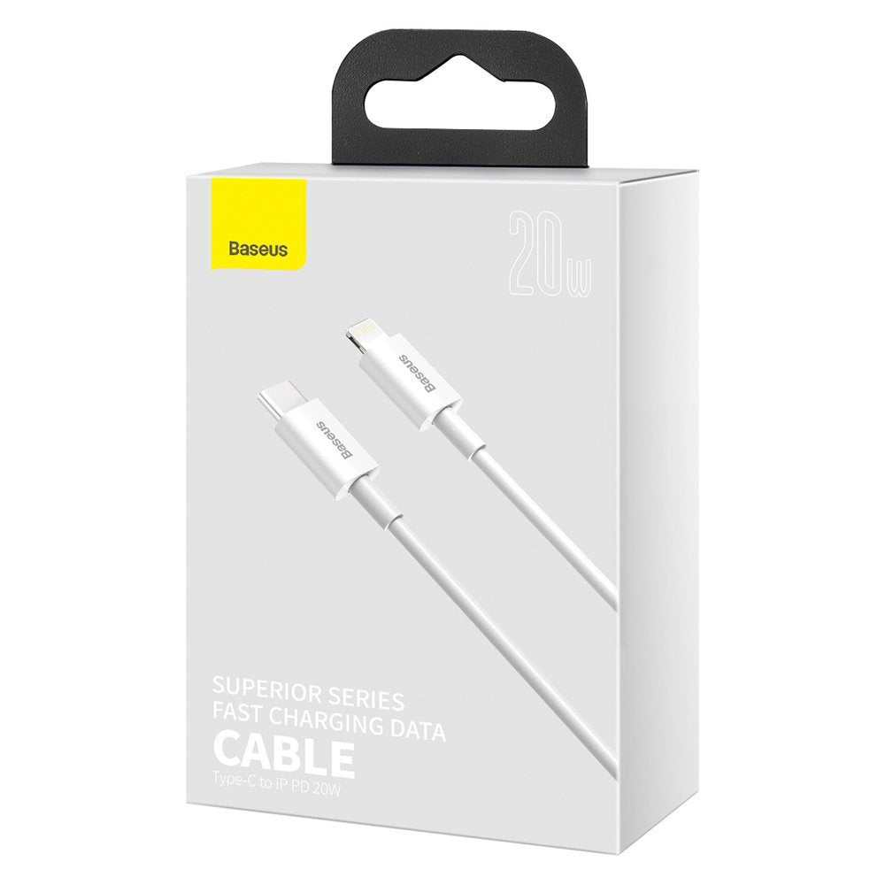 USB-C to Lightning Data and Charging Cable Baseus Superior Series, 20W, 0.25m, White CATLYS-02