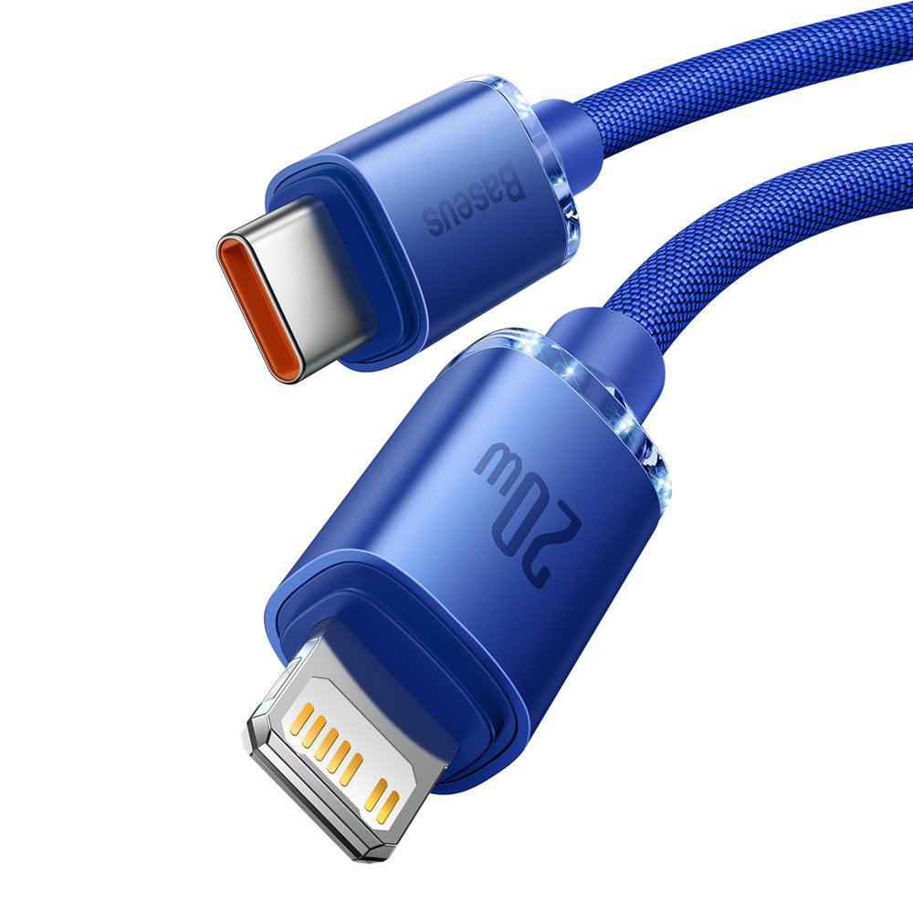 USB-C to Lightning Data and Charging Cable Baseus Crystal Shine Series, 20W, 1.2m, Blue CAJY000203
