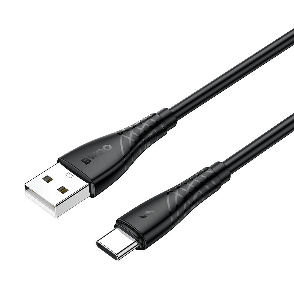 USB-A to USB-C Data and Charging Cable BWOO BO-X318C, 27W, 1m, Black