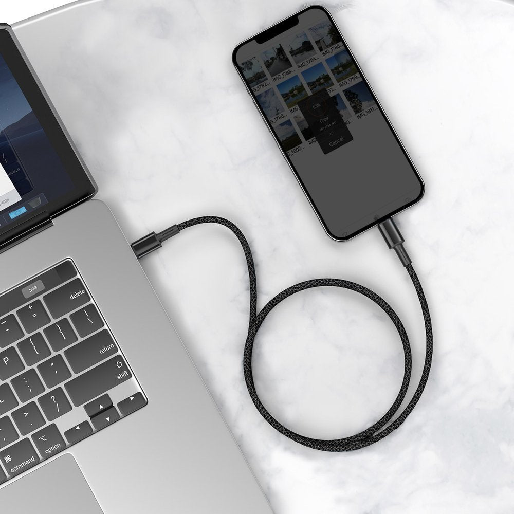 USB-C - Lightning Baseus High Density Braided Data and Charging Cable, 20W, 1m, Black CATLGD-01 CATLGD-01