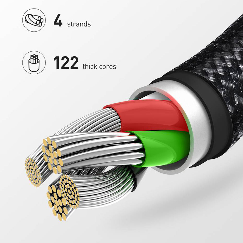 USB-A to Lightning Data and Charging Cable ColorWay CW-CBUL004, 18W, 1m, Black