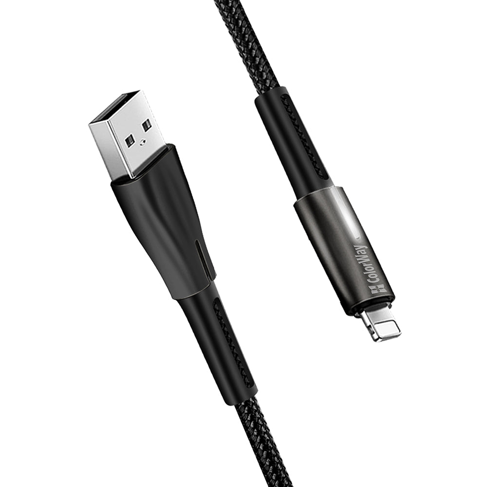 USB-A to Lightning Data and Charging Cable ColorWay CW-CBUL035, 18W, 1m, Black