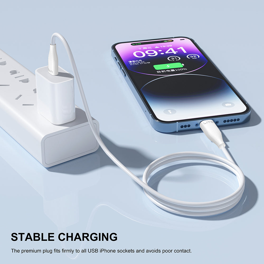 USB-A to microUSB Data and Charging Cable Lito LD03V, 18W, 1m, White