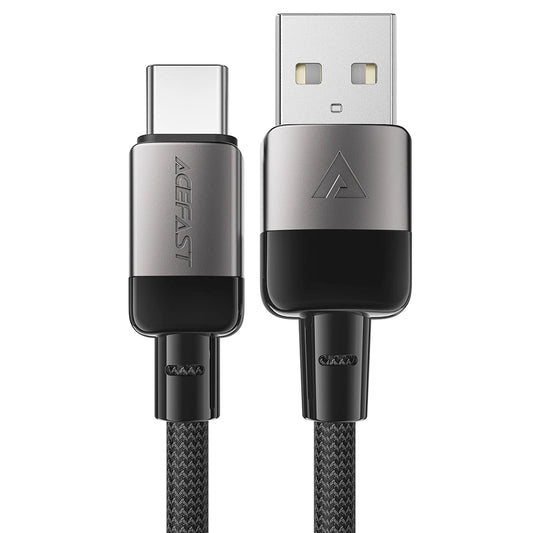 USB-A to USB-C Data and Charging Cable Acefast C9-04, 18W, 1.2m, Black