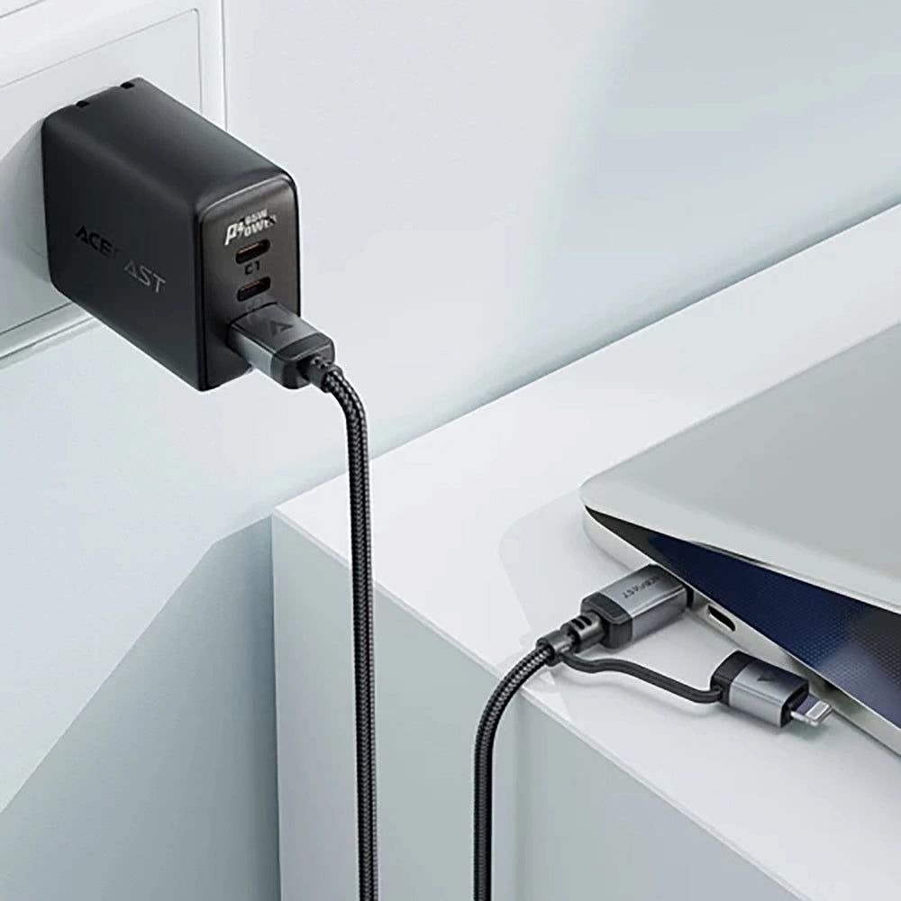 USB-C - Lightning / USB-C Acefast C20-01 Data and Charging Cable, 60W, 1.2m, Black