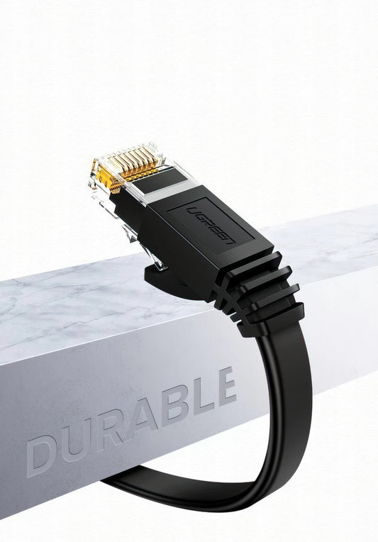 UGREEN NW102 Flat Network Cable, UTP, Cat6, 3m, Black