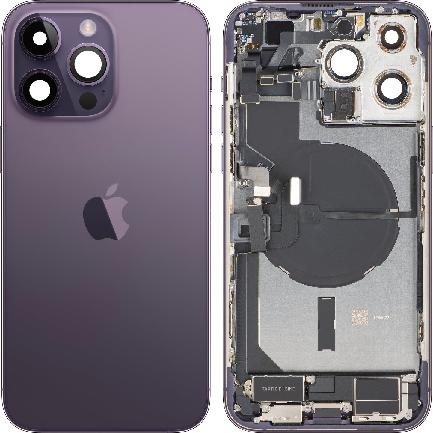 Apple iPhone 14 Pro Max Battery Cover, With Middle Frame, Full Parts, Deep Purple (Deep Purple), Swap