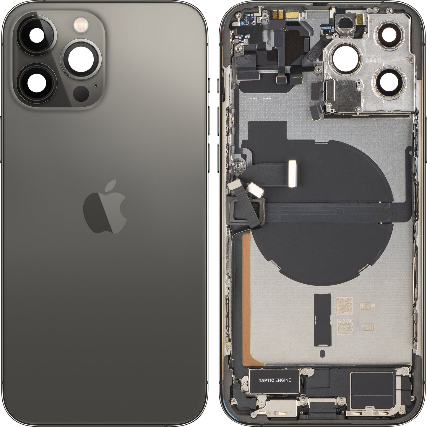 Apple iPhone 13 Pro Max Battery Cover, With Middle Case, Full Parts, Black (Graphite), Swap