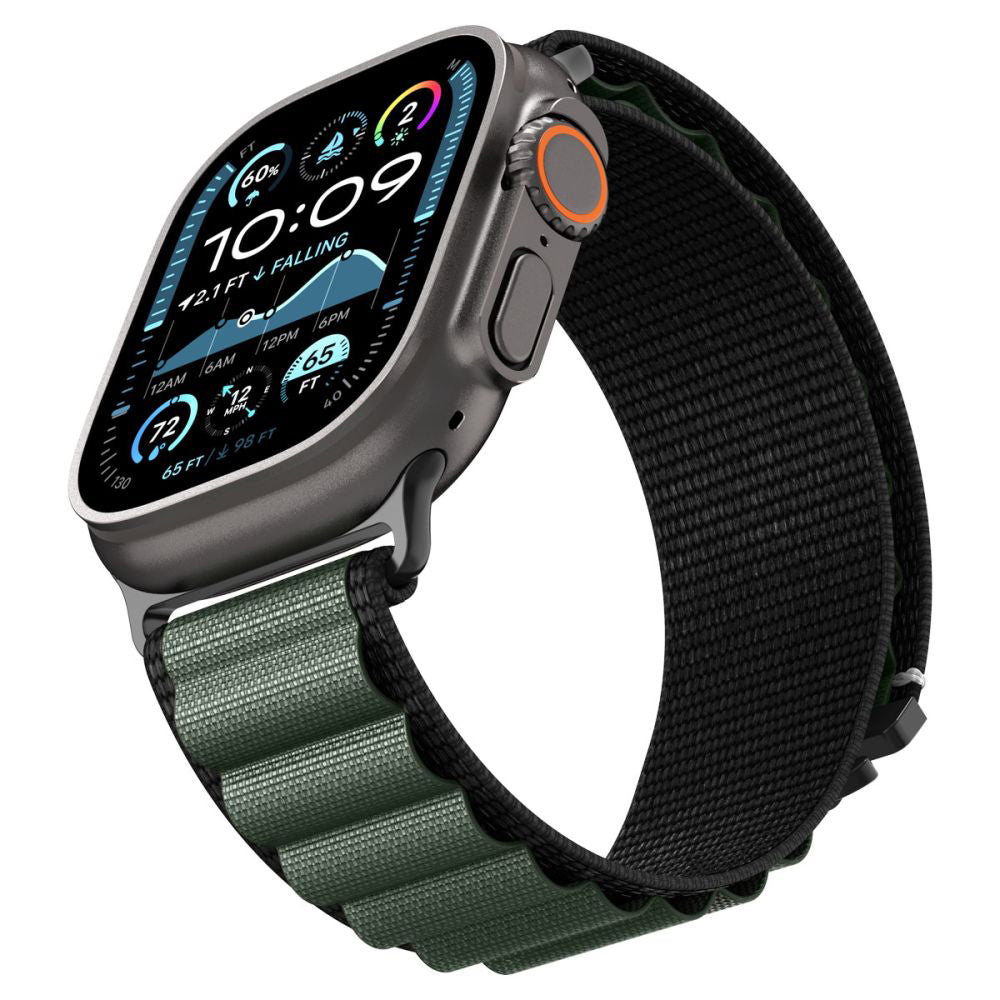 Spigen WBF1 Strap for Apple Watch 49mm / 46mm / 45mm / 44mm Series, Black Green AMP10223