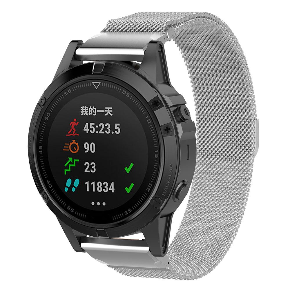 Techsuit W009 Strap for Garmin Instinct / Approach / Fenix Watch Series, 20mm, Silver