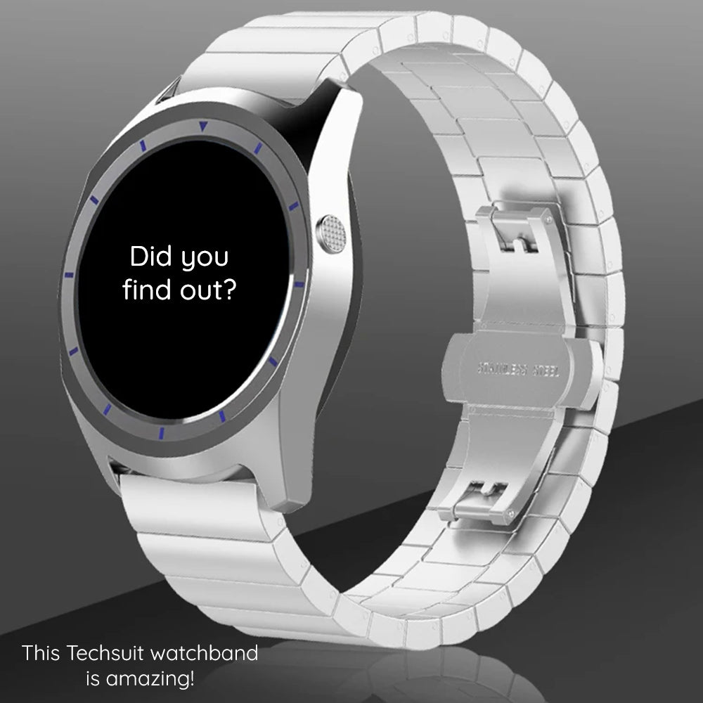 Techsuit W012 Strap for Garmin Instinct / Approach / Fenix Watch Series, 20mm, Silver