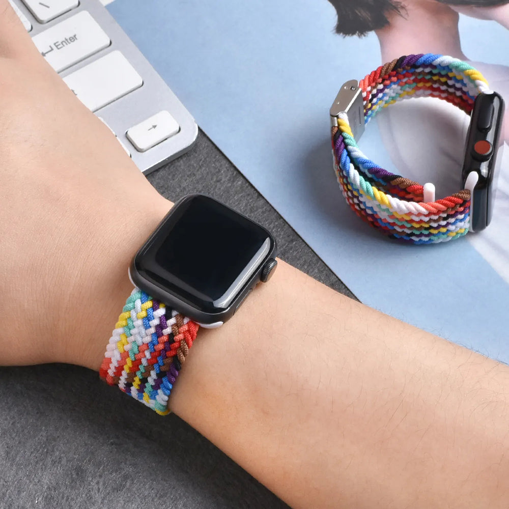 Techsuit W032 Strap for Apple Watch 49mm / 46mm / 45mm / 44mm / 42mm Series, Multicolor Pink