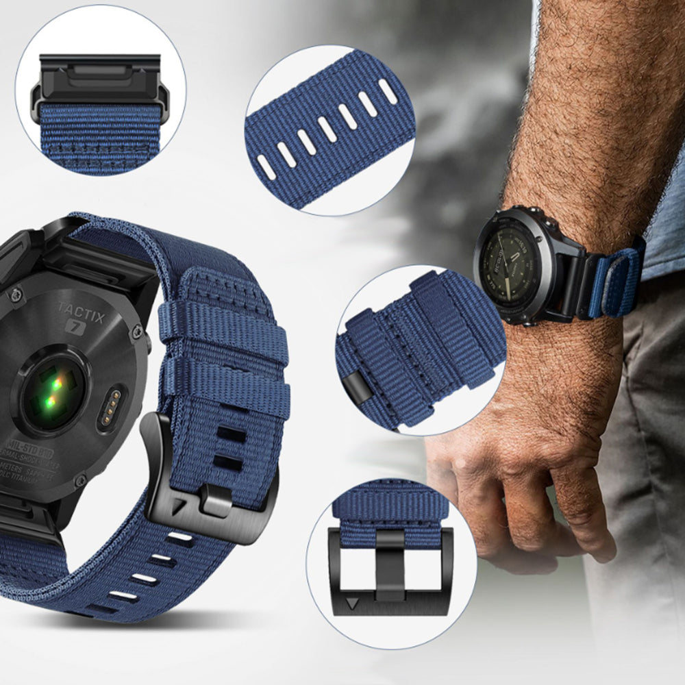 Techsuit W070 Strap for Garmin Watch Fenix / Forerunner Series, 22mm, Dark Green