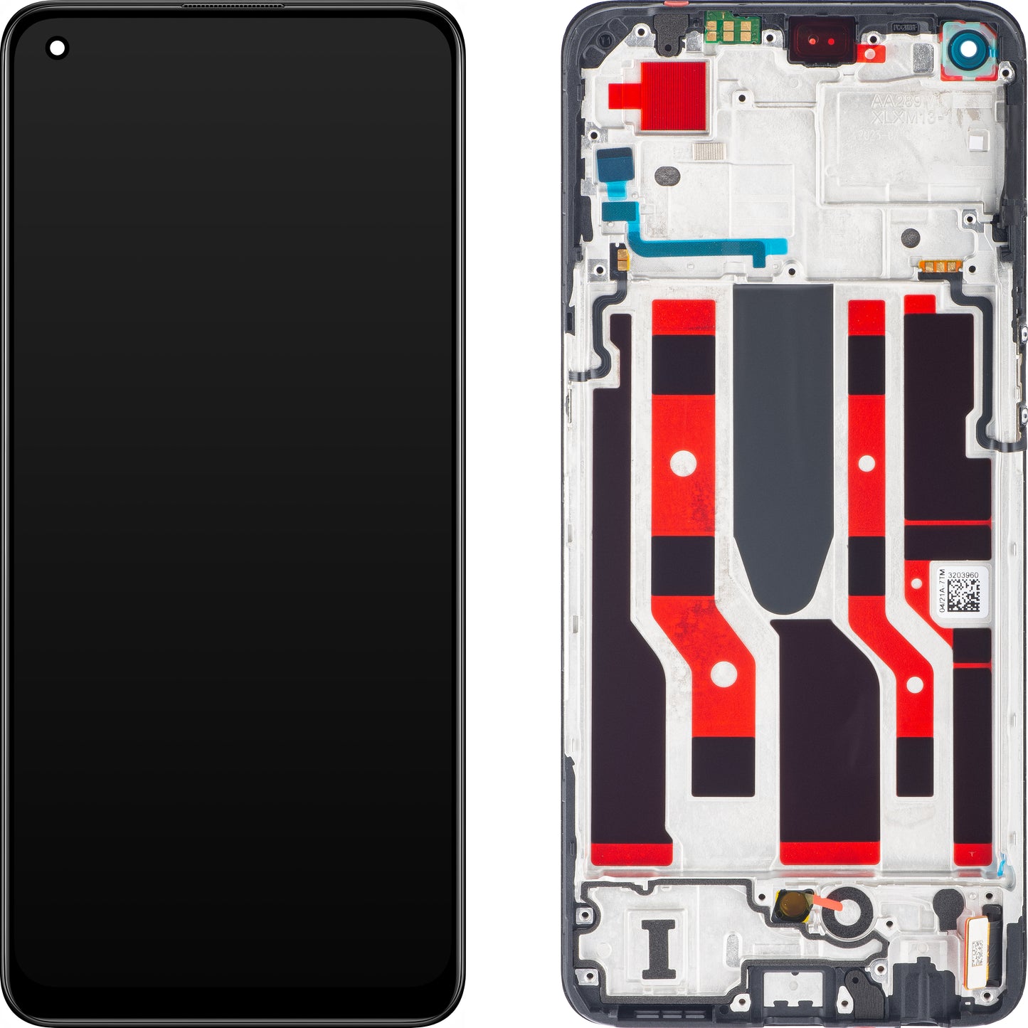 Oppo Reno8 Lite / Reno7 Lite / Reno7 Z 5G Touchscreen Display, with Frame, Black, Service Pack 4130035