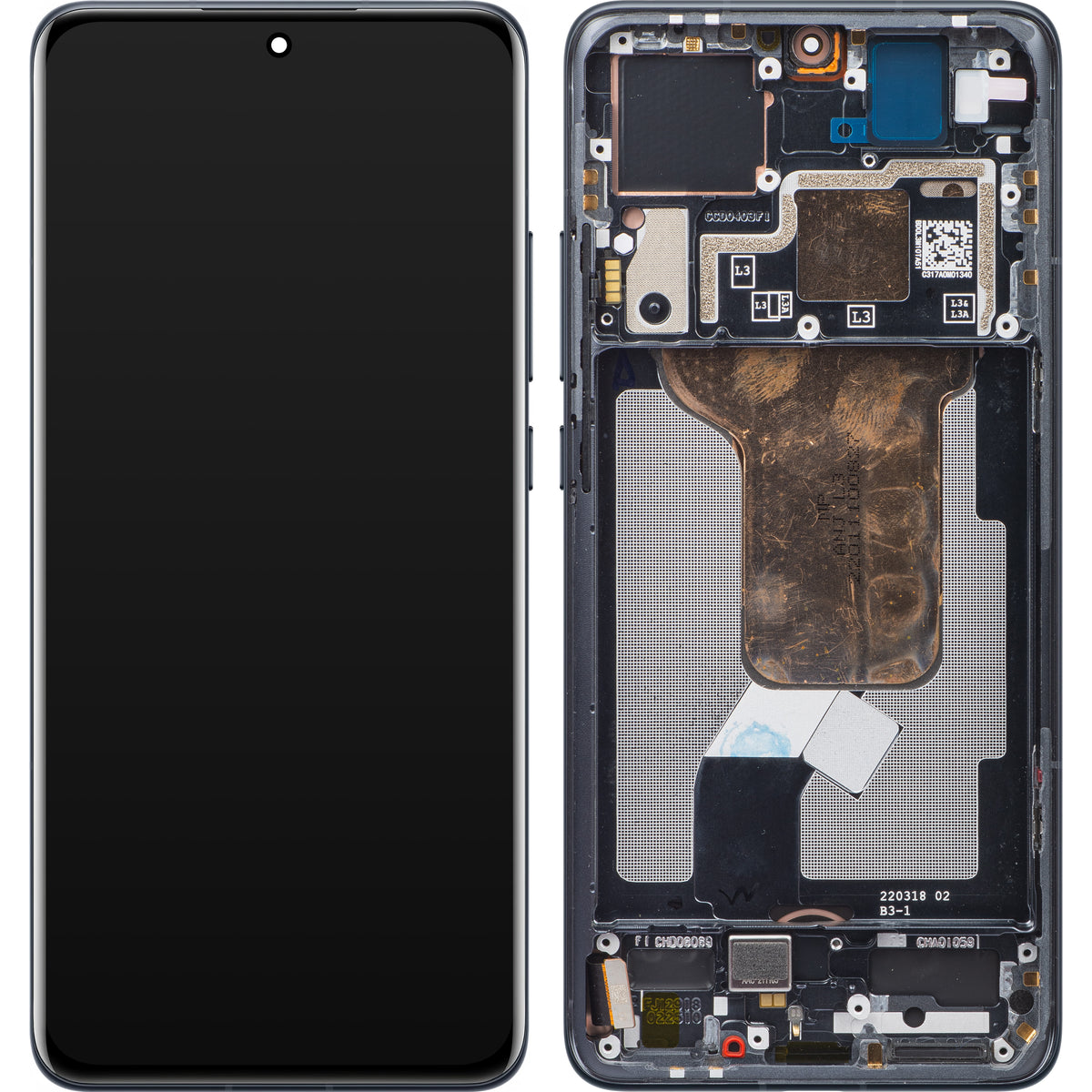 Display with Touchscreen Xiaomi 12S / 12X / 12, with Frame, Grey, Service Pack 5600030L3A00