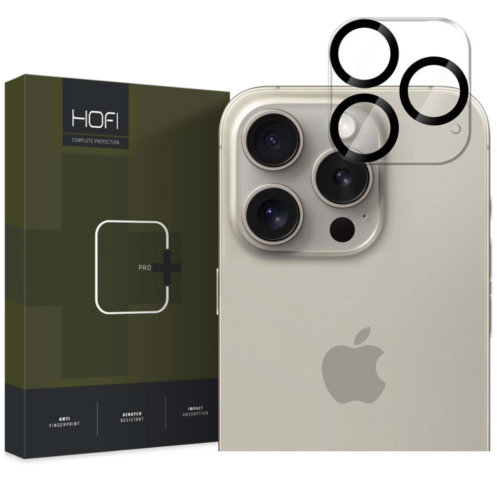 Back Camera Protection Film HOFI CAM PRO+ for Apple iPhone 16 Pro Max / 16 Pro, Tempered Glass, Black