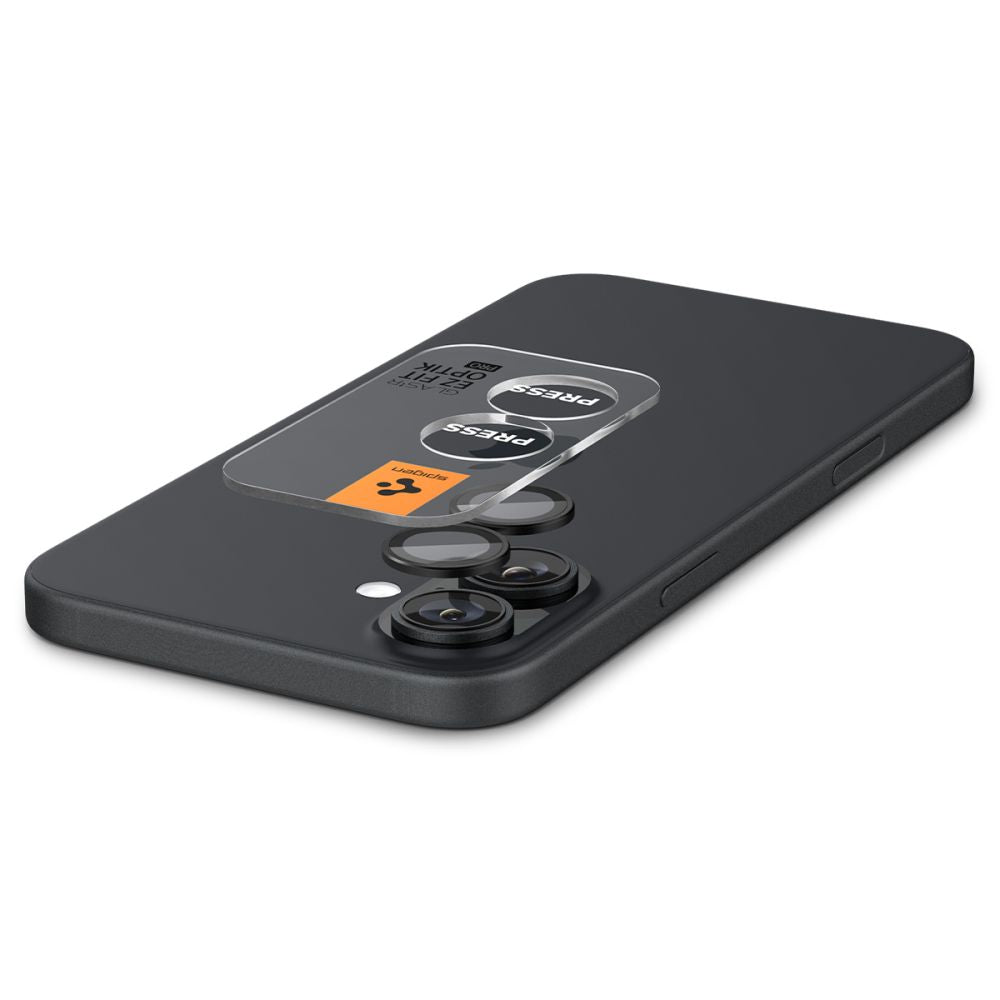 Spigen GlastR EZ FIT Optik Pro Rear Camera Protector for Apple iPhone 17 / 16 Plus / 16, Tempered Glass, Set of 2 pieces, Black AGL07921