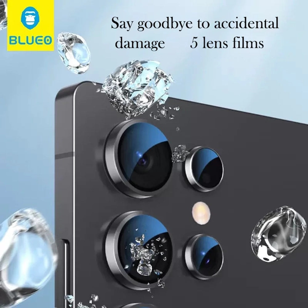 Blueo Rear Camera Protective Film for Samsung Galaxy Z Fold8 Ultra F976 / Z Fold7 F966, Tempered Glass, Black