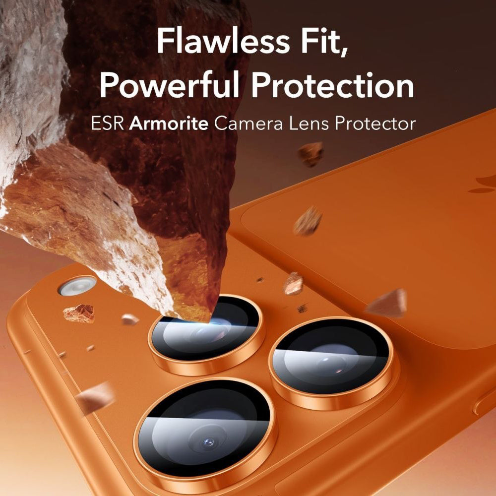 Back Camera Protection Film ESR Armorite for Apple iPhone 14 Pro, Tempered Glass, Orange
