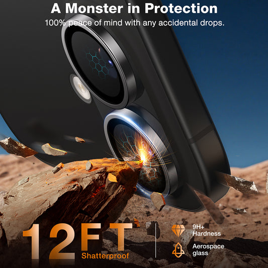 Torras Lensguard Back Camera Protection Film for Apple iPhone 16 Plus / 16, Tempered Glass, Metallic Gray