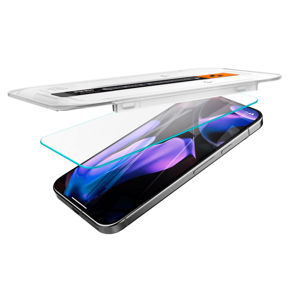 Spigen GlastR EZ FIT Screen Protector for Google Pixel 9 / 9 Pro, Tempered Glass, Full Glue, 2-Piece Set, 2.5D AGL08442