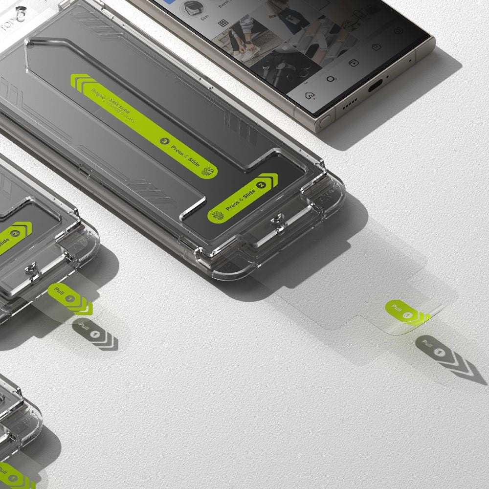 Privacy Screen Protector Ringke Easy Slide for Samsung Galaxy S24 Ultra S928, Tempered Glass, Full Glue, Set of 2 pieces