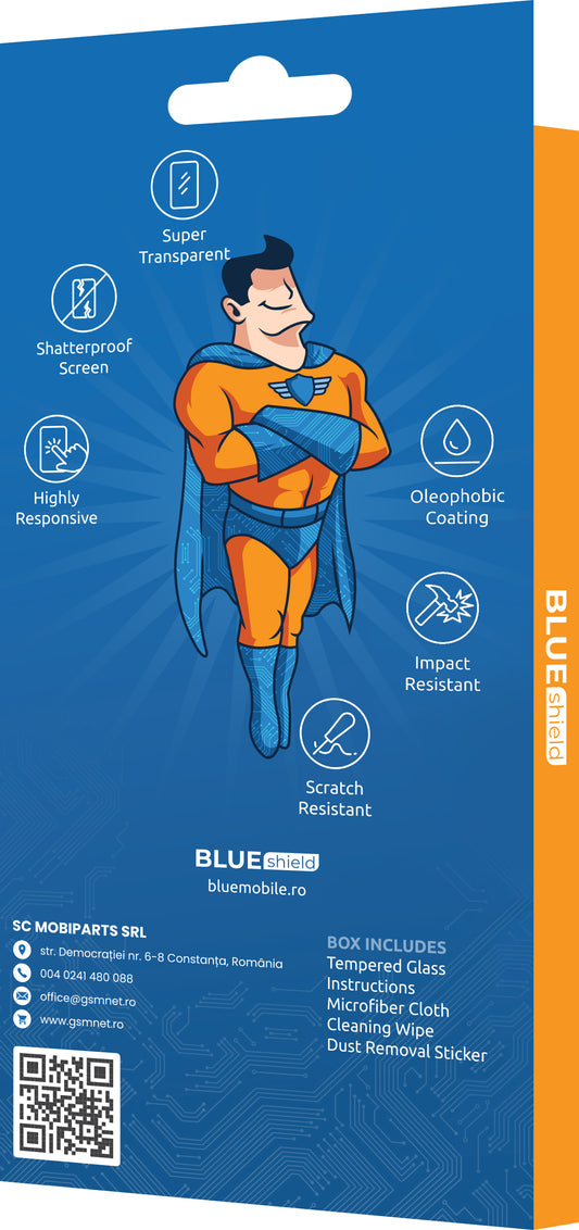 BLUE Shield Screen Protector for Xiaomi Redmi Note 10 Pro Max / Note 10 Pro, Glass Shielded, Full Glue, Case Friendly, Black