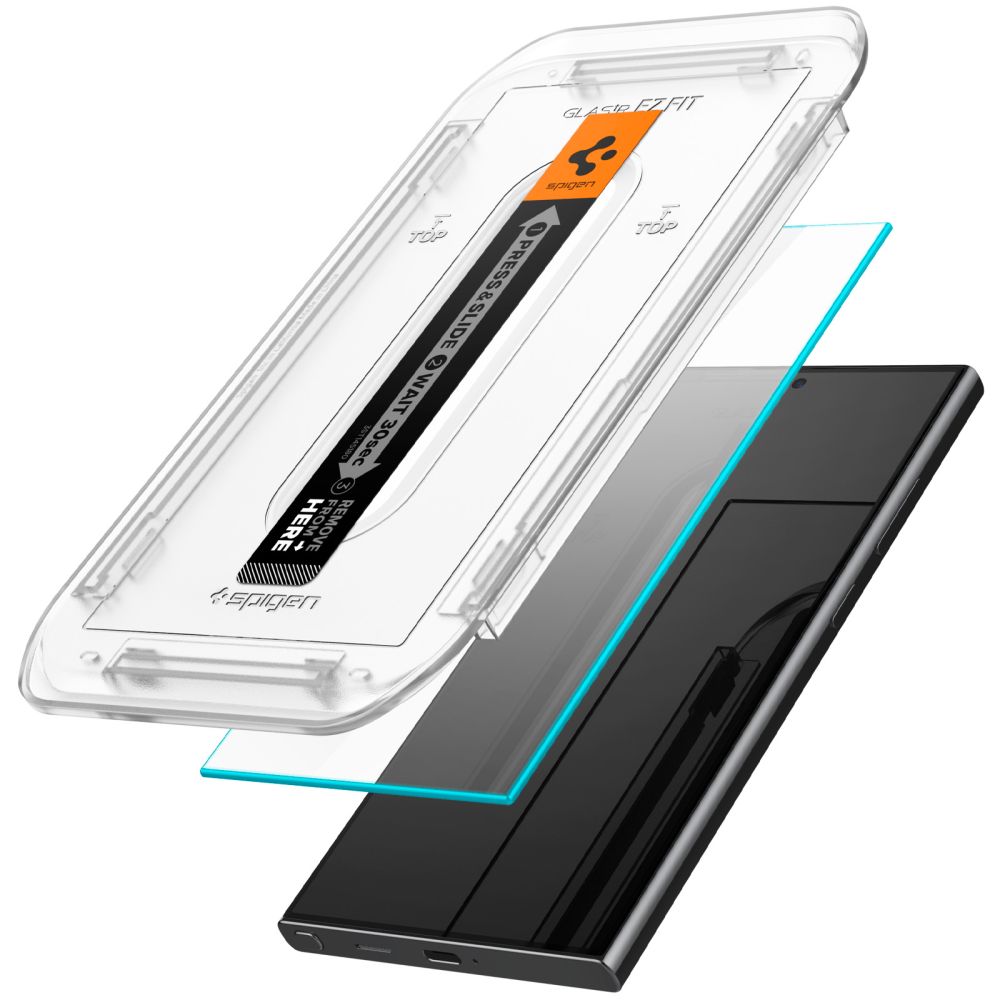Spigen GlastR EZ FIT Screen Protector for Samsung Galaxy S24 Ultra S928, Tempered Glass, Full Glue, Set of 2 pieces AGL07495