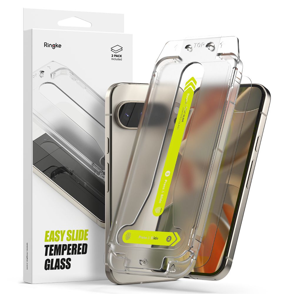 Ringke Easy Slide Screen Protector for Google Pixel 9 Pro XL, Tempered Glass, Full Glue, Set of 2 Pieces