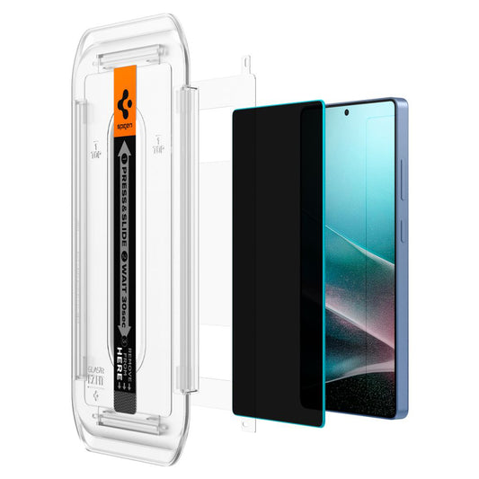 Spigen GlastR EZ FIT HD Privacy Screen Protector for Samsung Galaxy S25 Ultra S938, Tempered Glass, Full Glue, Set of 2 pieces AGL09335