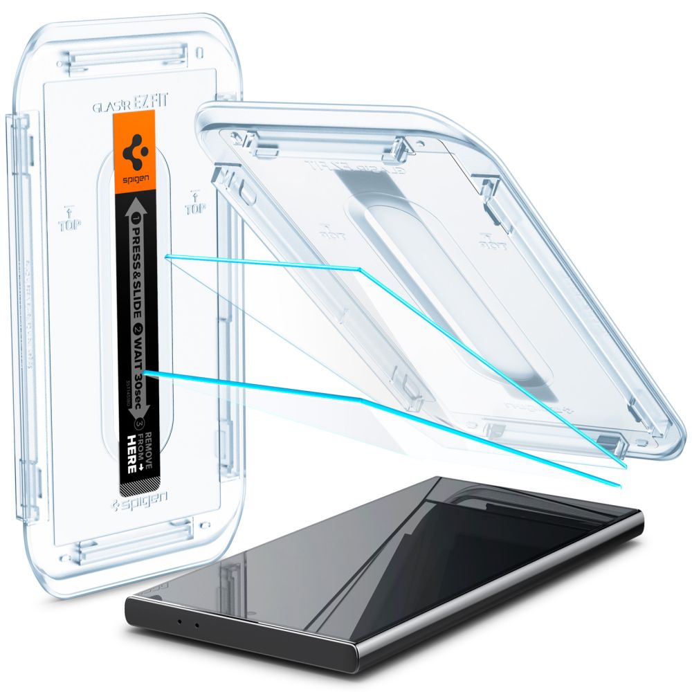 Spigen GlastR EZ FIT Screen Protector for Samsung Galaxy S24 Ultra S928, Tempered Glass, Full Glue, Set of 2 pieces AGL07495