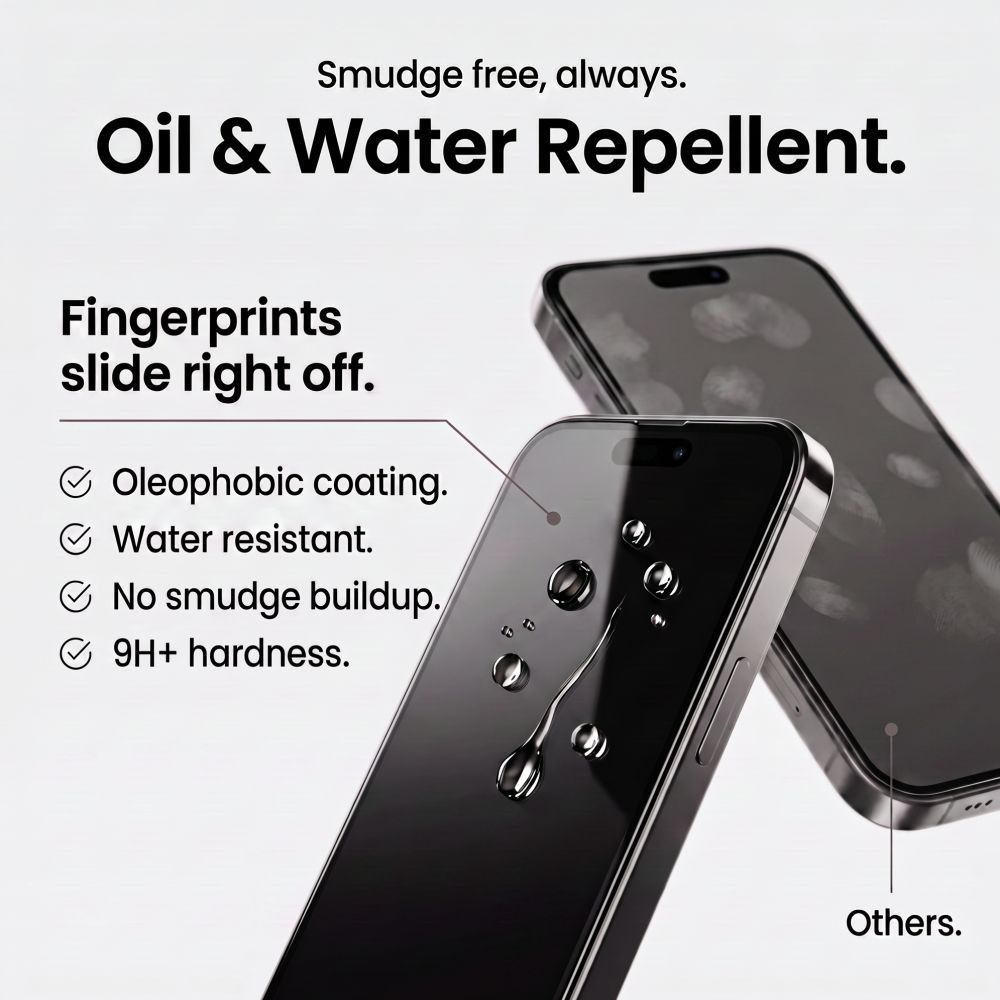 Tech-Protect OneTouch Screen Protector for Apple iPhone 18 Pro / 17 Pro, Tempered Glass, Full Glue, Set of 2 pieces, Transparent