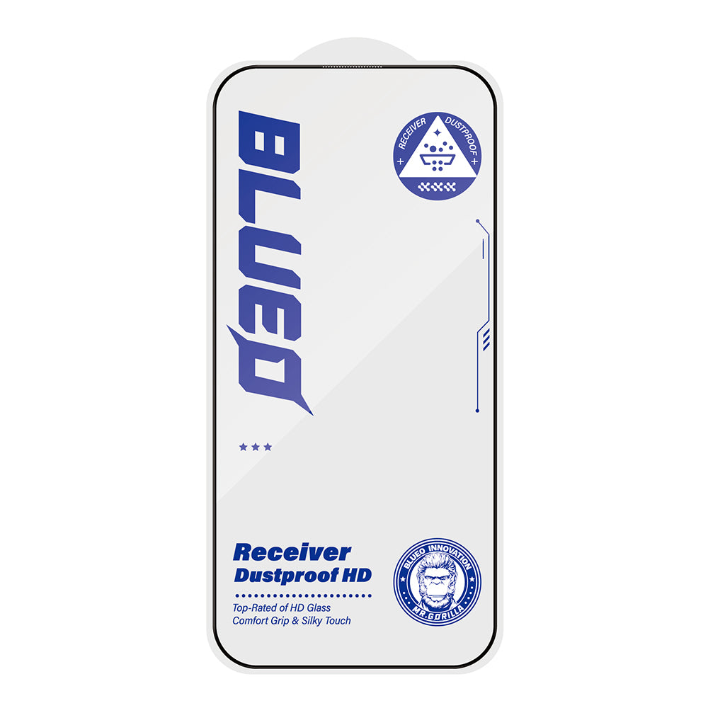 Blueo Anti-Dust HD Screen Protector Film for Apple iPhone 16 Pro Max, Tempered Glass, Full Glue, Black