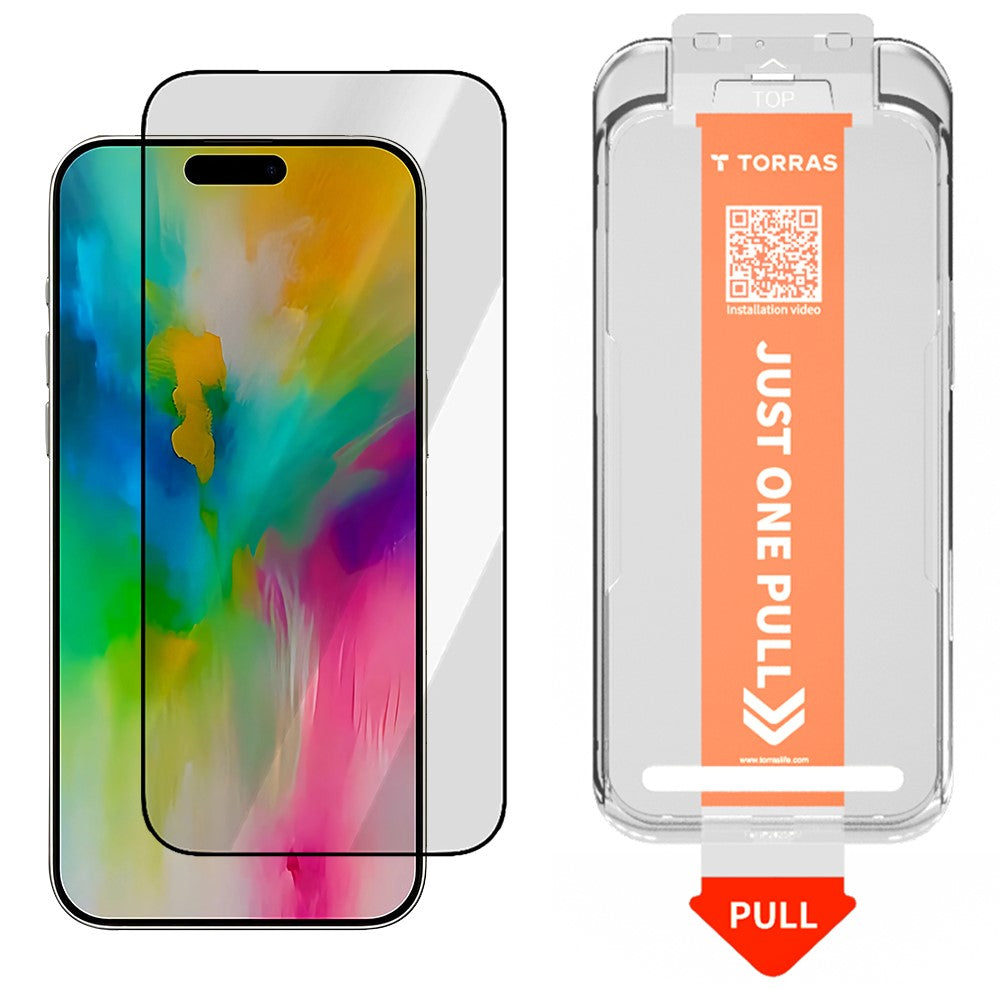 Torras GlassGo Install Master Screen Protector for Apple iPhone 17 Pro Max, Tempered Glass, Full Glue