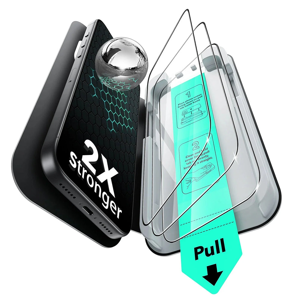 ESR UltraFit Screen Protector for Apple iPhone 17 Pro, Tempered Glass, Full Glue, Set of 3 Pieces