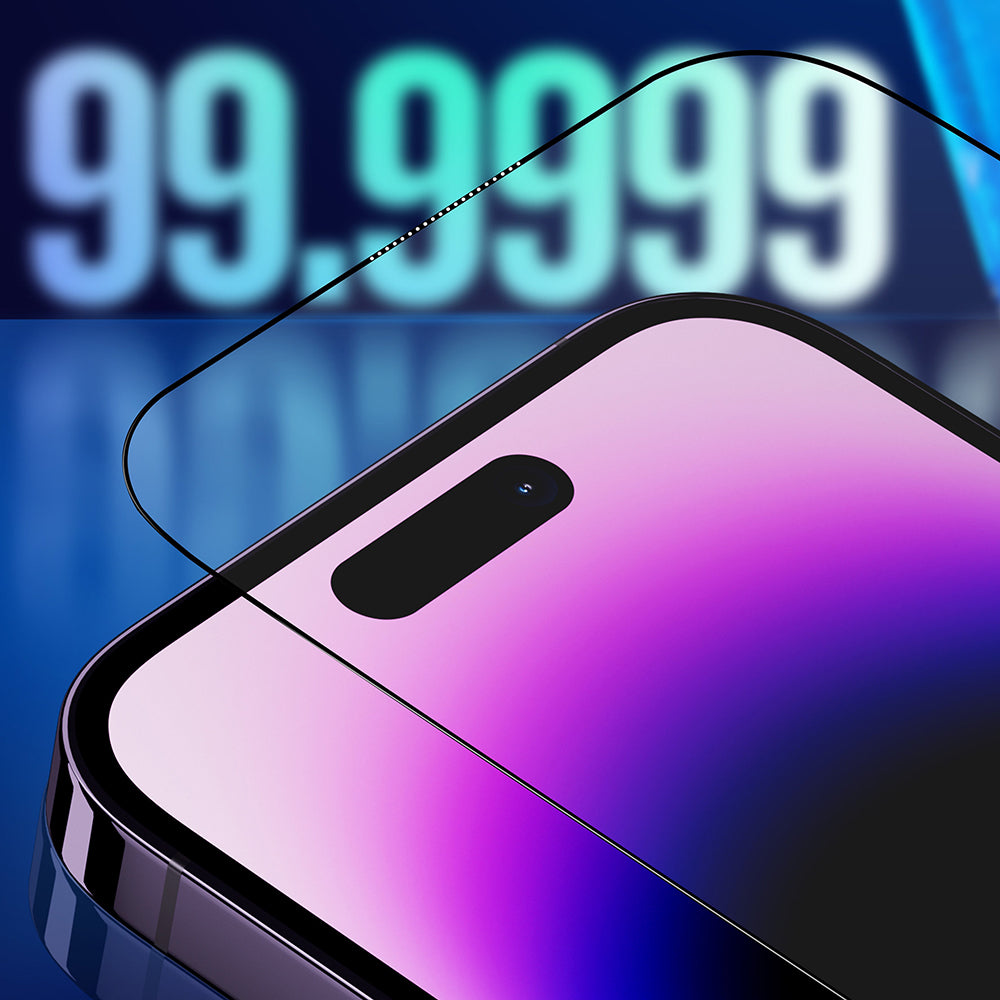 Privacy Screen Protector Blueo Sapphire Applicator Pro for Apple iPhone 17 Pro / 17 / 16 Pro, Tempered Glass, Full Glue
